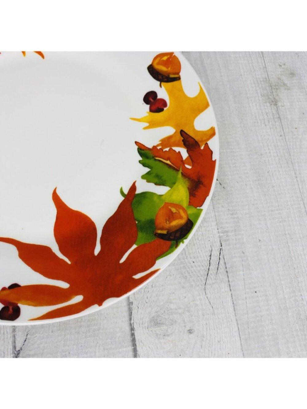 Royal Norfolk RNF132 Colorful Autumn Leaves Stoneware Round Dinner Plates Set 3 - Picture 10 of 13